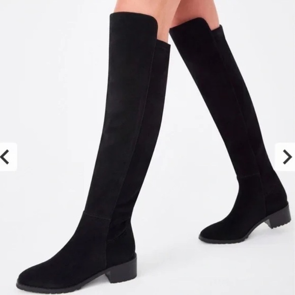 New Blondo Starla Waterproof Suede Over The Knee Riding Boots Black Sz 6 - Picture 1 of 11